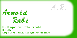 arnold rabi business card